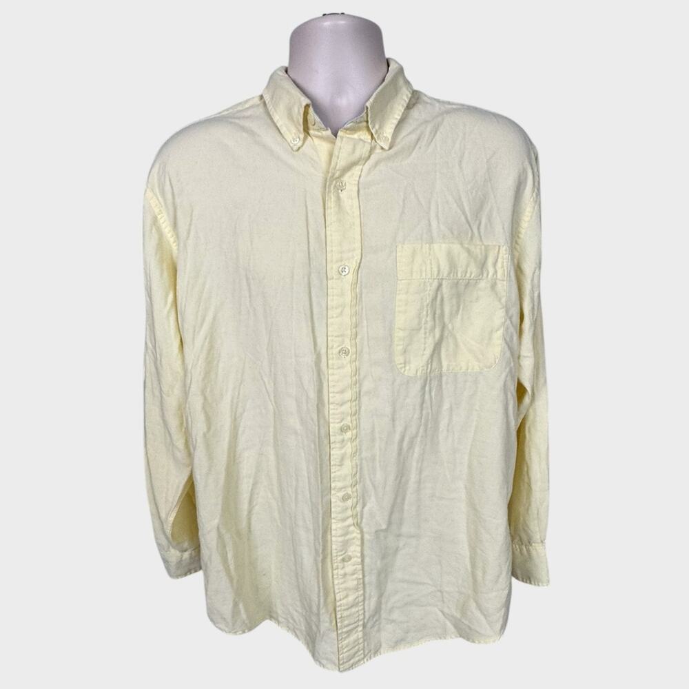 Field Gear The Big Shirt Mens Medium Yellow Long Sleeve Button Front Shirt